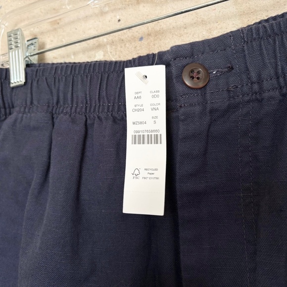 J Crew 5.5'' Pier Short in Cotton-Linen Blend, Vanguard Navy - Picture 3 of 4